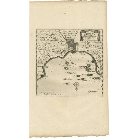 Early 18th Century Antique Map of Batavia by P. Van Der Aa, 1719 For Sale - Image 5 of 5