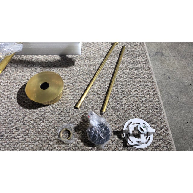 Modern Chandelier in Antique-Burnished Brass For Sale - Image 3 of 5