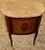 French Louis XV Style Marble Top Burled Inlaid End Table Nightstand Cica 1920 For Sale - Image 4 of 12