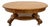 Oval Coffee Table Tiger Oak, Center Drawer, Shelf, Empire Style, Caster Wheels For Sale