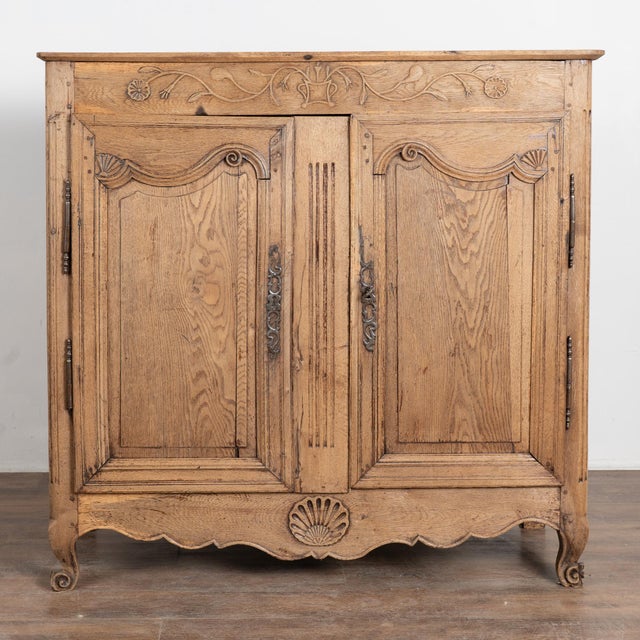 French Provincial Early 19th Century Tall French Bleached Oak Sideboard Buffet For Sale - Image 3 of 16