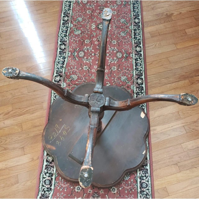 Brown Antique Mahogany Heavy Piecrust Tripod Table For Sale - Image 8 of 9