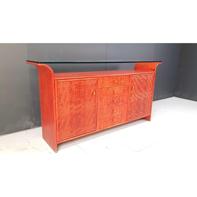 Vintage Rattan Sideboard, 1970s For Sale - Image 6 of 8