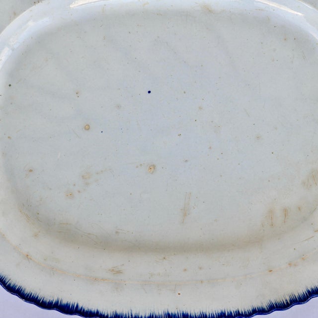Farmhouse 1810s Herculaneum Liverpool Blue Feather-Edge Pearlware Platter - 17.5" For Sale - Image 3 of 11