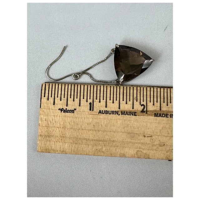 Brown Sterling and Quartz Earrings, A Pair For Sale - Image 8 of 9