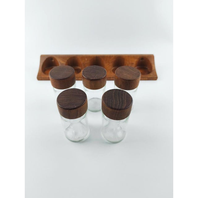 Mid-Century Danish Teak Spice Rack from Digsmed, 1960s, Set of 6 For Sale - Image 4 of 7
