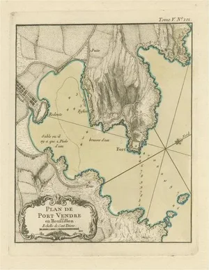 Antique Map of Port-Vendres, 1764