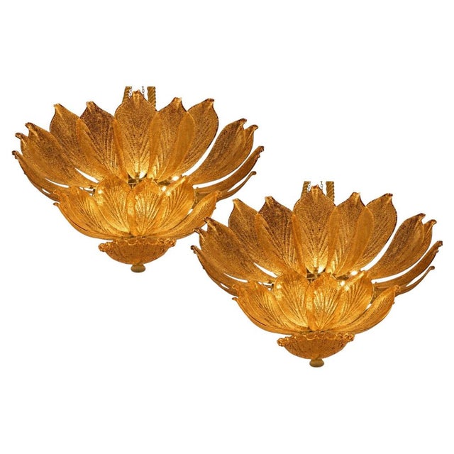 Venetian Ceiling Lights by Valentina Planta. Murano, 1990, Set of 2 For Sale - Image 9 of 9