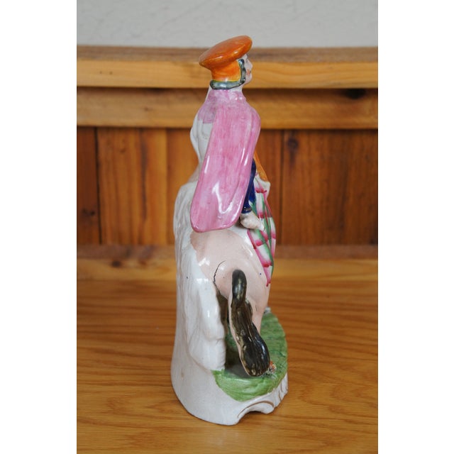 Antique Staffordshire Saint George & Princess Horseback Figurine For Sale - Image 4 of 12