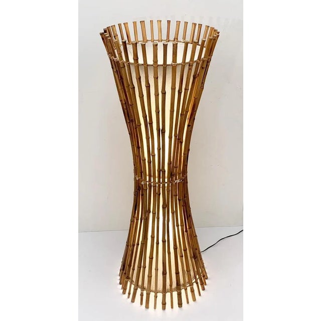 Brown Mid-Century Italian Bamboo & Rattan Floor Lamp by Franco Albini, 1960s For Sale - Image 8 of 17