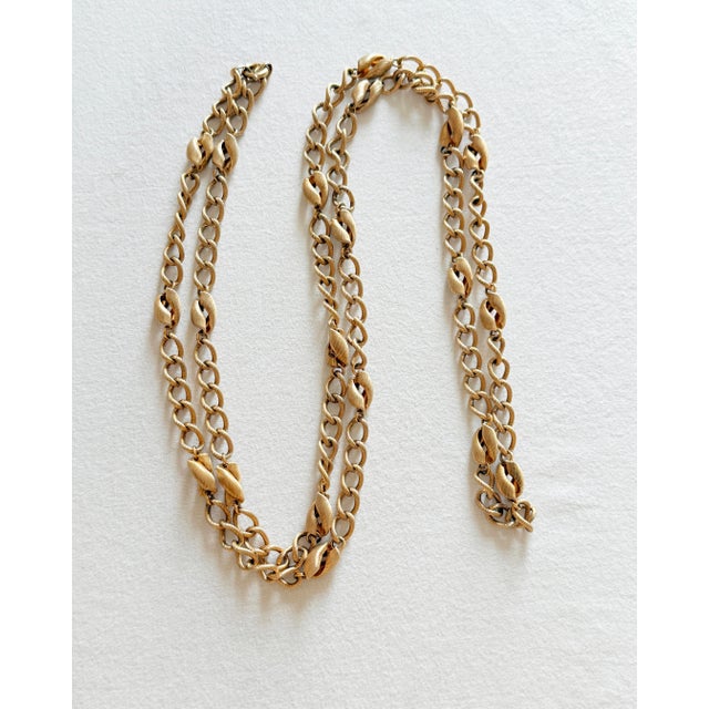 Vintage 1970s Napier Gold Tone Brushed Station Chain Necklace For Sale - Image 10 of 12