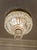 Vintage Bohemian crystal ceiling light, Empire style, 1940s. The chandelier features a brass frame decorated with...