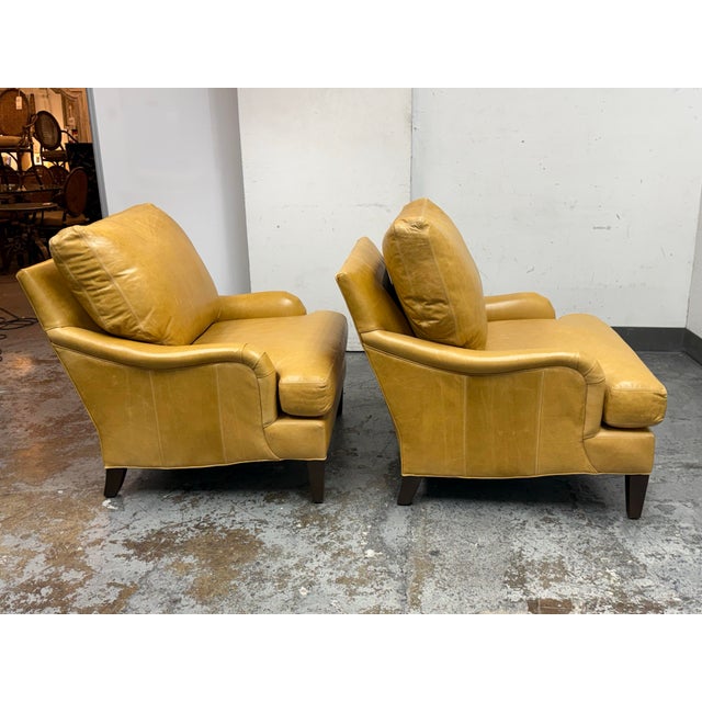 Lee Industries Leather Lounge Chairs, Pair For Sale In San Francisco - Image 6 of 12