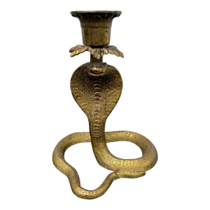 Cobra Brass Tone Candle Holder