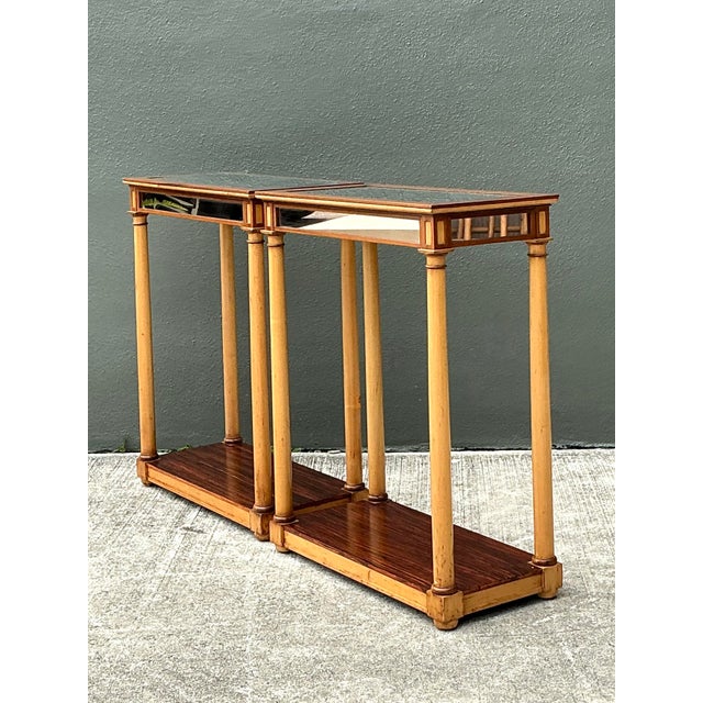 Vintage Inset Mirror Aide Tables - A Pair For Sale In West Palm - Image 6 of 12