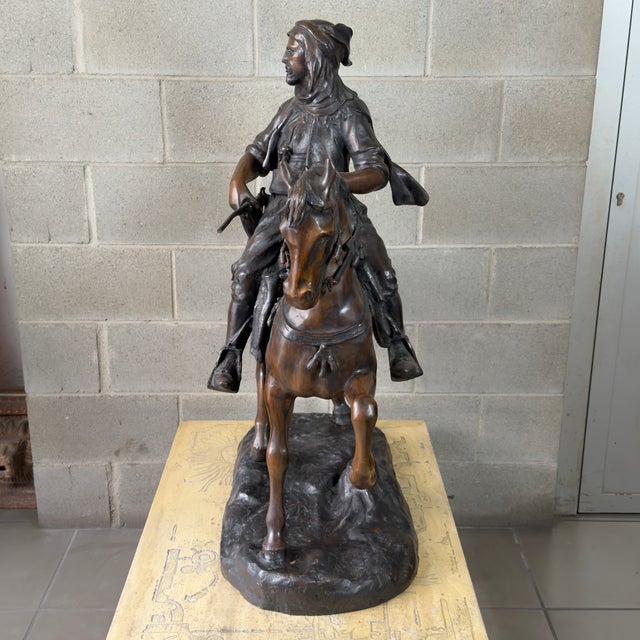 De Martino, Large Sculpture of Hunter on Horseback, 20th Century, Bronze For Sale - Image 3 of 18