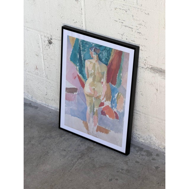 1980s Vintage Scandinavian Expressionist Female Nude Art Print Framed Wall Artwork For Sale - Image 5 of 8