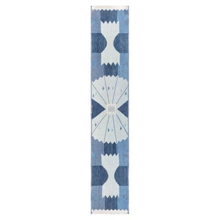 Modern Swedish Flat-Weave Wool Fragment Runner by Doris Leslie Blau For Sale