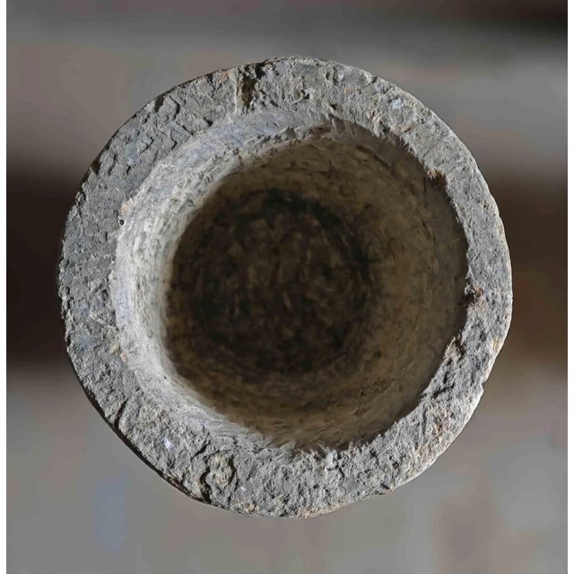 Tan French Limestone Urns • Hand Carved - A Pair For Sale - Image 8 of 11