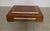 Elegant large French coffee table from the 1960s with a simple, linear style. Made of oak veneer with ivory-colored...