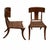 Klismos walnut dining chairs. The chairs are made of solid walnut with a satin finish and leather strapping. The chairs...