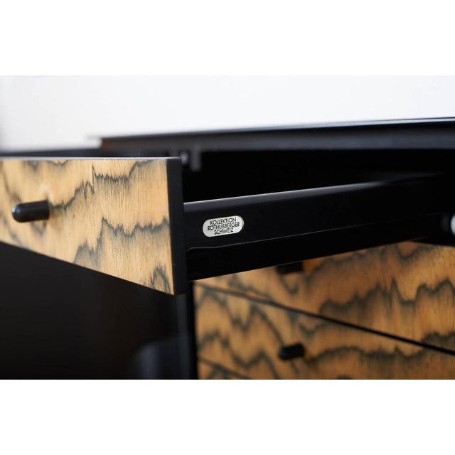 1990s Curtained Sideboard in Tigerwood by Hans Eichenberger, 1980s For Sale - Image 5 of 14