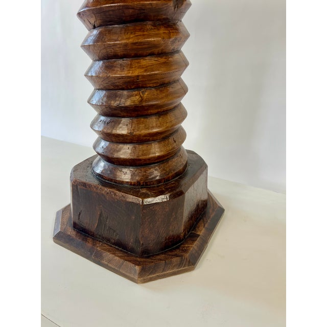 Wood Brutalist Octagonal Side Table in the style of Charles Dudouyt, France, 1940s For Sale - Image 7 of 18