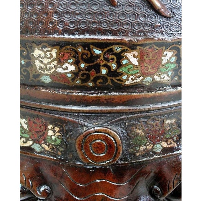 Chinese Copper Cloisonné Vase, Late 19th Century For Sale - Image 10 of 18