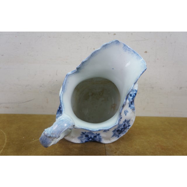 Antique w.h. Grindley Flow Blue Pitcher 1897 English Ironstone Water Jug For Sale - Image 13 of 13