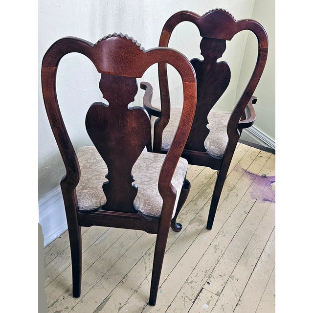 1970s 1980 Queen Anne Solid Cherry Dining Chairs, Set of Four For Sale - Image 5 of 10