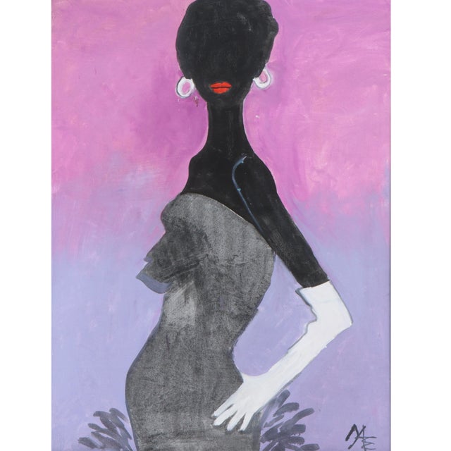 Mae Alice Engron (Indiana, 1933-2007, female portrait, oil on canvas, signed with monogram and framed. Mae Engron was born...