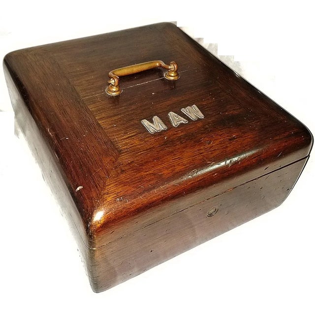 Brown Antique Silverware Carrying Box, Caldwell For Sale - Image 8 of 9