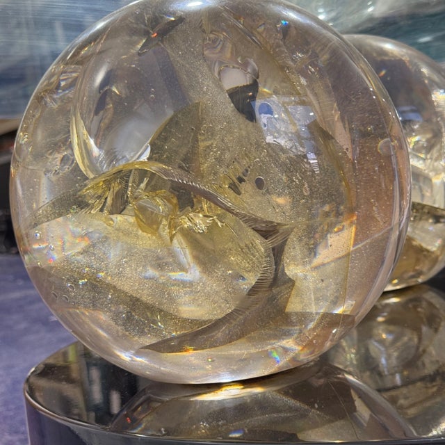 1970s Triple Spherical, Fractured Resin Coffee Table After Pierre Giraudon For Sale - Image 15 of 17