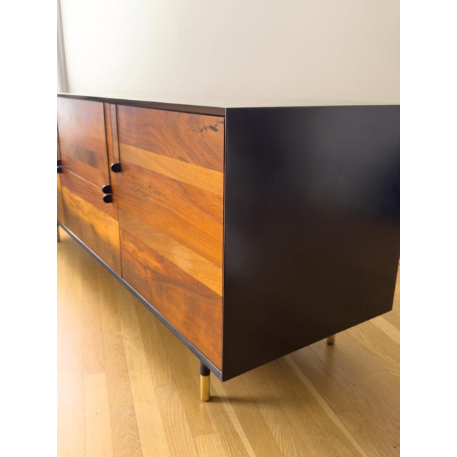 BDDW BDDW Lake Credenza Walnut and Graphite Lacquer For Sale - Image 4 of 15