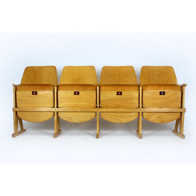 Mid-Century Modern Vintage Cinema Chairs from Ton, 1960s, Set of 7 For Sale - Image 3 of 18