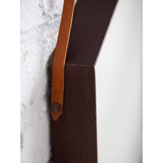 Hexagonal Mid-Century Wood Framed Mirror For Sale - Image 4 of 7