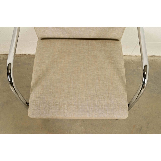 Metal Mies Van Der Rohe Brno Style Mid-Century Modern Chrome Tubular Cantilever Club Chairs, Pair For Sale - Image 7 of 13