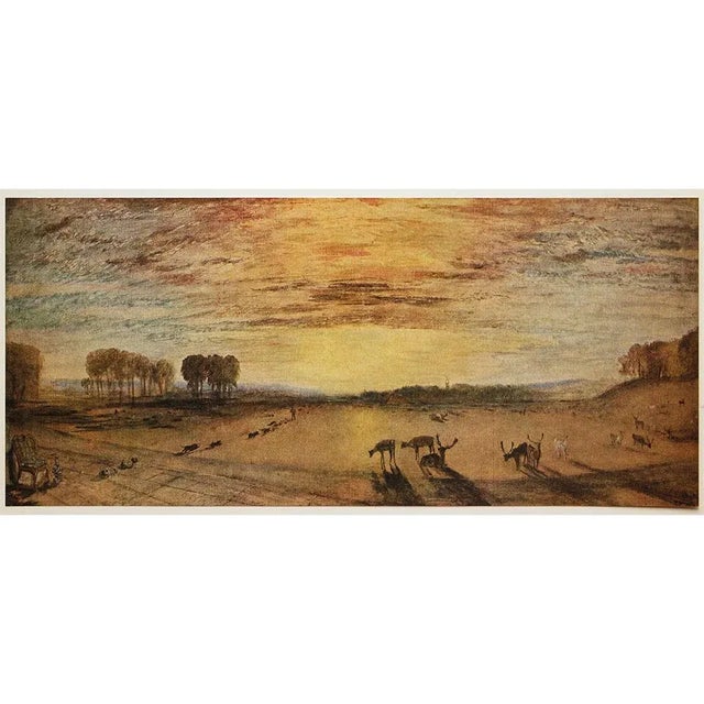 Paper 1960 After Joseph Turner "Petworth Park" Vintage First Limited Edition Print For Sale - Image 7 of 8