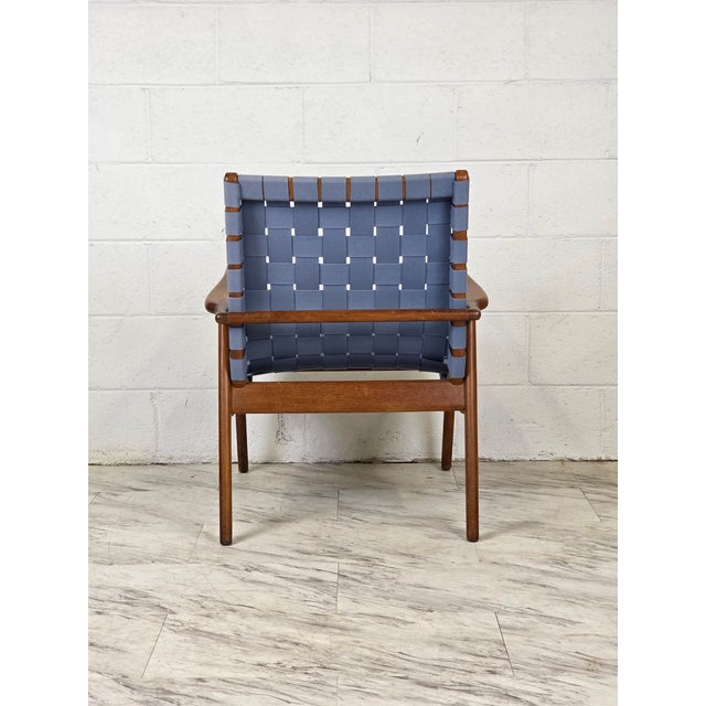 Wood 1950s Solid Walnut & Woven Upholstered Chair by Mel Smilow For Sale - Image 7 of 7