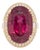 15.5Ct Rubellite Tourmaline Ring With Earth Mined Diamonds Halo, Size 6.75 For Sale