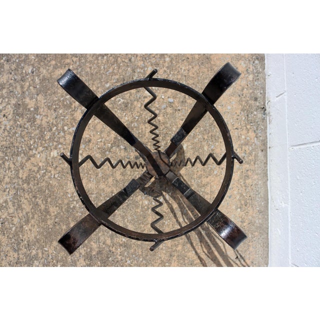 Late 20th Century French Black-Painted Metal Jardinière For Sale - Image 4 of 11