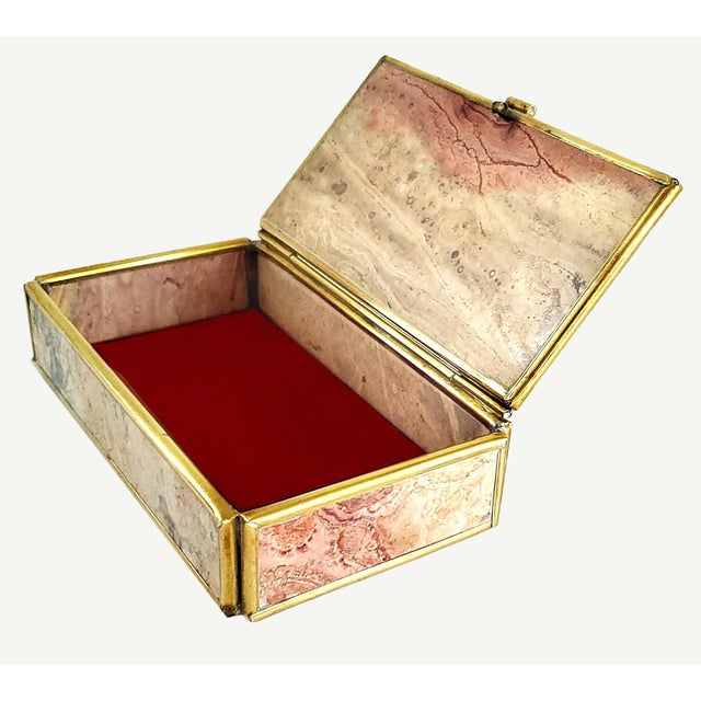 Emilia Castillo Box Jewelry Semi-Precious Ryholite Stone 1950s For Sale - Image 4 of 11
