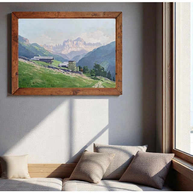 Fritz Rotter, View of the Catinaccio Rosengarten, Dolomites, Italy, Oil Painting For Sale - Image 6 of 17