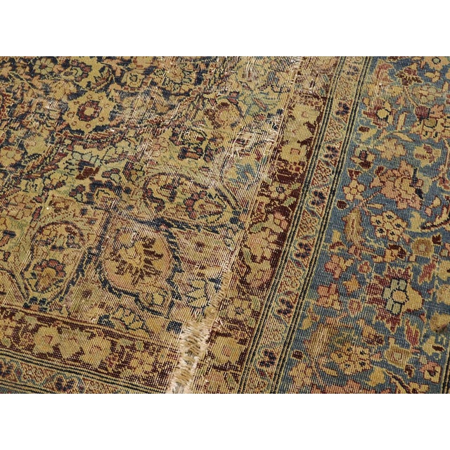 Distressed Antique Persian Kerman Rug. 7'1"x 9'7" For Sale - Image 18 of 18
