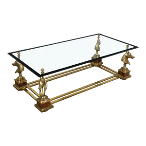 Brass "Cheval" Horse Head Coffee Table by Maison Charles, France