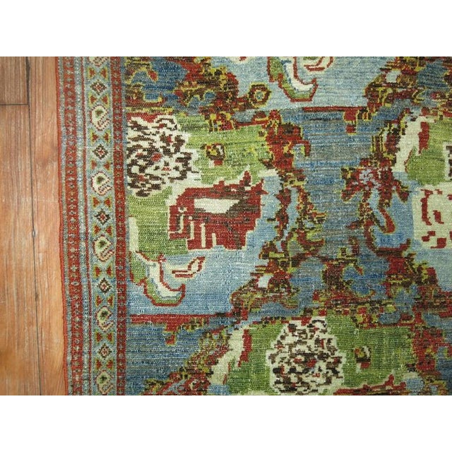 Antique Zabihi Collection Mini Persian Senneh Rug For Sale In New York - Image 6 of 7