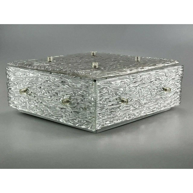 Metal Ceiling Lamp in Ice Glass from Kalmar Franken, 1960s For Sale - Image 7 of 13
