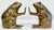 Vintage pair of solid brass bookends in the shape of detailed frogs facing each other on hind legs. Dimensions are per...