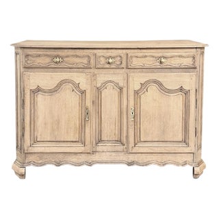 18th Century Country French Louis XIV Style Buffet in Stripped Oak For Sale
