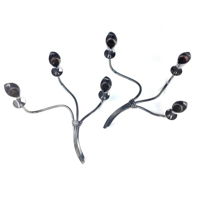1970s Hans Jenson Silver Mid Century Modern Candle Holders For Sale - Image 13 of 13